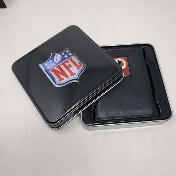 NFL Pewter Logo Leather Tri-fold Wallet - Washington Redskins - Picture 4 of 4